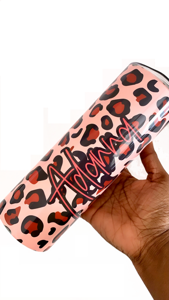 Event Blossom Personalized Leopard Print Tall Tumbler